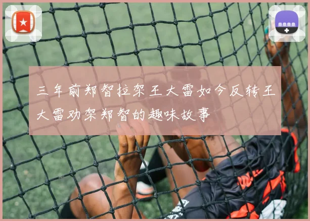 三年前郑智拉架王大雷如今反转王大雷劝架郑智的趣味故事